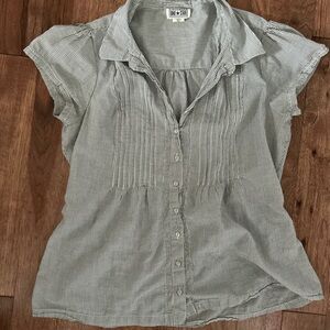 Banana Republic Gray Striped Blouse